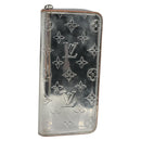 LOUIS VUITTON Monogram mirror Zippy Wallet Vertical Silver M80808 LV Auth 133674-1
