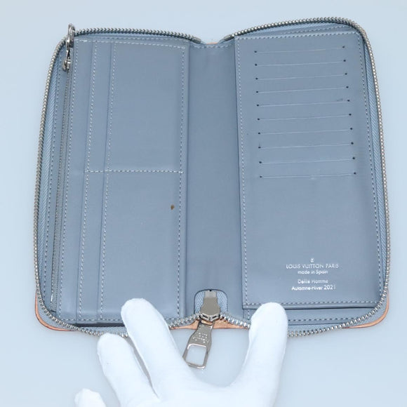LOUIS VUITTON Monogram mirror Zippy Wallet Vertical Silver M80808 LV Auth 133674