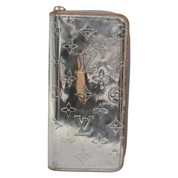 LOUIS VUITTON Monogram mirror Zippy Wallet Vertical Silver M80808 LV Auth 133674