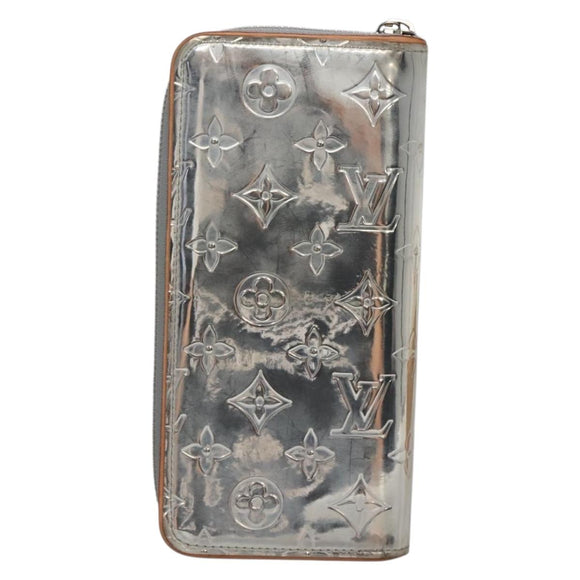 LOUIS VUITTON Monogram mirror Zippy Wallet Vertical Silver M80808 LV Auth 133674