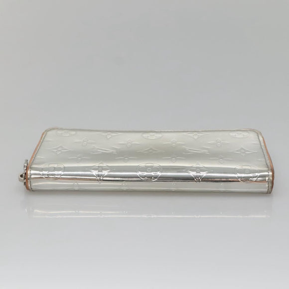 LOUIS VUITTON Monogram mirror Zippy Wallet Vertical Silver M80808 LV Auth 133674
