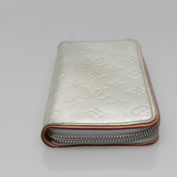 LOUIS VUITTON Monogram mirror Zippy Wallet Vertical Silver M80808 LV Auth 133674