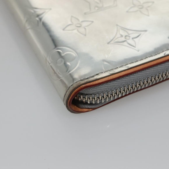 LOUIS VUITTON Monogram mirror Zippy Wallet Vertical Silver M80808 LV Auth 133674