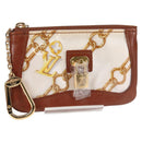 LOUIS VUITTON Monogram Charm Pochette Cles Coin Purse White M95164 Auth 133676V-1