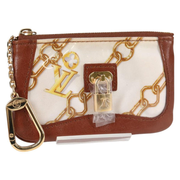 LOUIS VUITTON Monogram Charm Pochette Cles Coin Purse White M95164 Auth 133676V