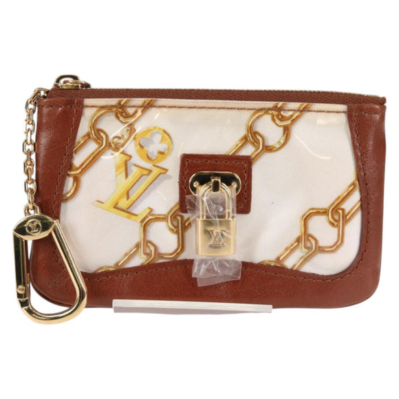 LOUIS VUITTON Monogram Charm Pochette Cles Coin Purse White M95164 Auth 133676V
