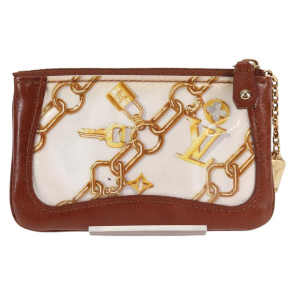 LOUIS VUITTON Monogram Charm Pochette Cles Coin Purse White M95164 Auth 133676V