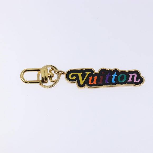 LOUIS VUITTON Porte Cleny Wave Schlüsselanhänger Metall Gold M63747 LV Auth 133677M