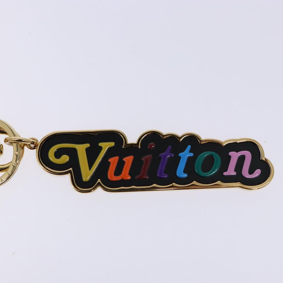 LOUIS VUITTON Porte Cleny Wave Schlüsselanhänger Metall Gold M63747 LV Auth 133677M