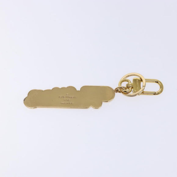 LOUIS VUITTON Porte Cleny Wave Schlüsselanhänger Metall Gold M63747 LV Auth 133677M