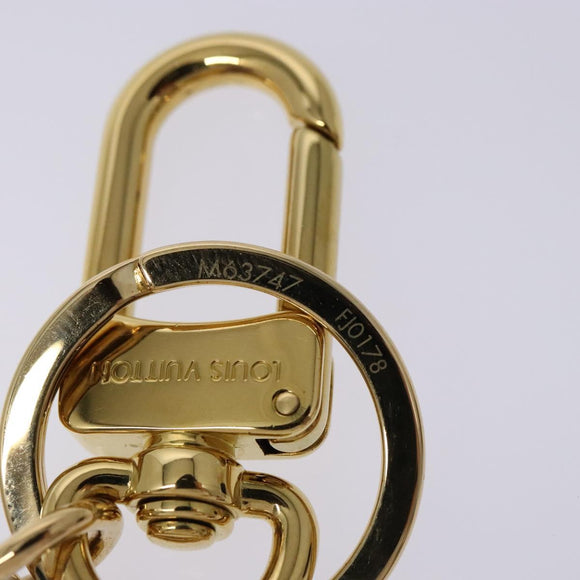 LOUIS VUITTON Porte Cleny Wave Schlüsselanhänger Metall Gold M63747 LV Auth 133677M