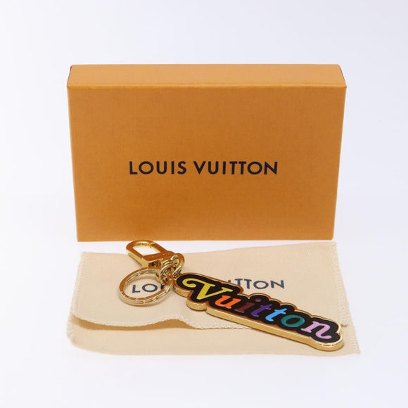 LOUIS VUITTON Porte Cleny Wave Schlüsselanhänger Metall Gold M63747 LV Auth 133677M