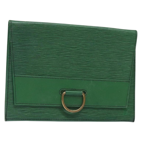 LOUIS VUITTON Epi Jena Clutch Bag Green M52724 LV Auth 133692