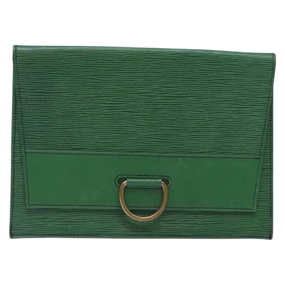 LOUIS VUITTON Epi Jena Clutch Bag Green M52724 LV Auth 133692