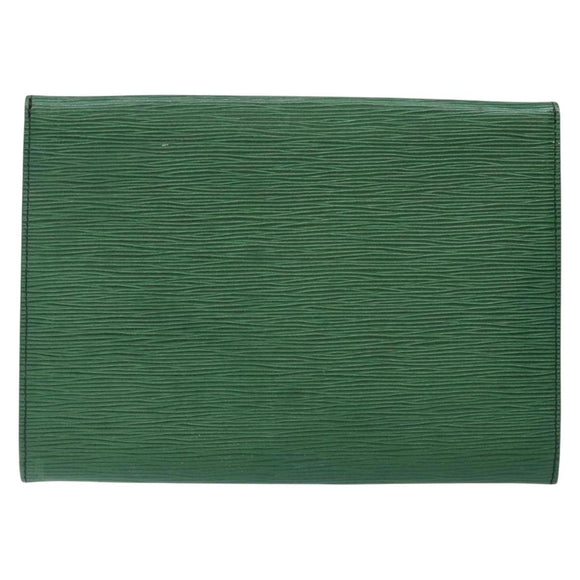 LOUIS VUITTON Epi Jena Clutch Bag Green M52724 LV Auth 133692