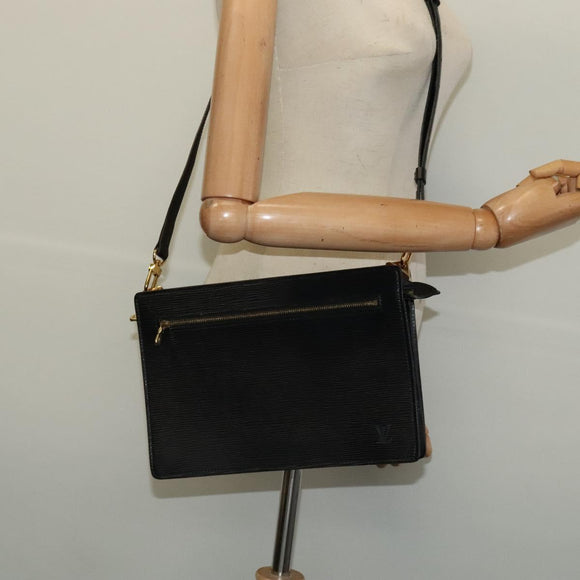 LOUIS VUITTON Epi Angian Schultertasche 2way Schwarz M52112 LV Auth 133693A