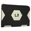 LOUIS VUITTON Epi Pochette Jules GM Clutch Bag Black White M63295 LV Auth 133695-1