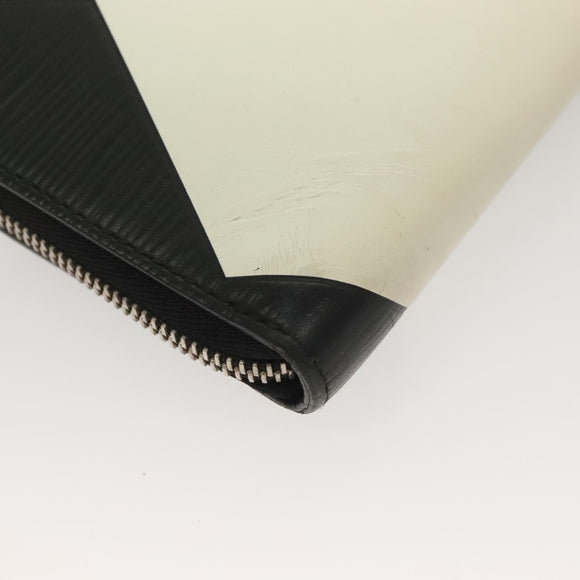 LOUIS VUITTON Epi Pochette Jules GM Clutch Bag Black White M63295 LV Auth 133695