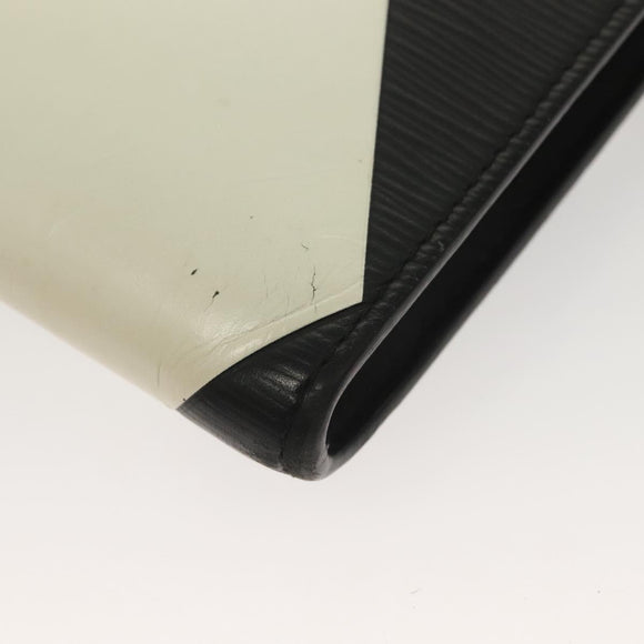 LOUIS VUITTON Epi Pochette Jules GM Clutch Bag Black White M63295 LV Auth 133695