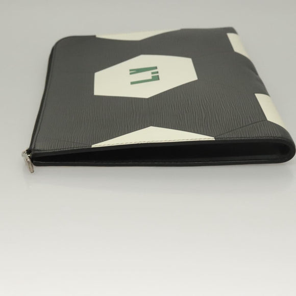 LOUIS VUITTON Epi Pochette Jules GM Clutch Bag Black White M63295 LV Auth 133695