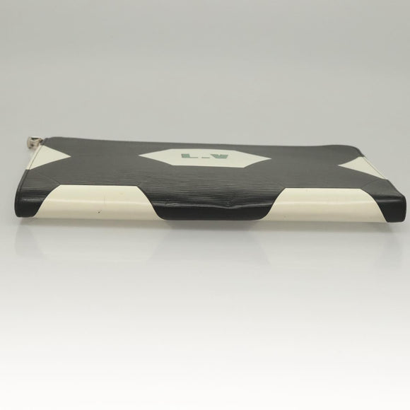 LOUIS VUITTON Epi Pochette Jules GM Clutch Bag Black White M63295 LV Auth 133695