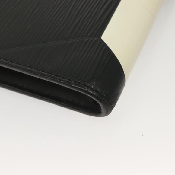 LOUIS VUITTON Epi Pochette Jules GM Clutch Bag Black White M63295 LV Auth 133695