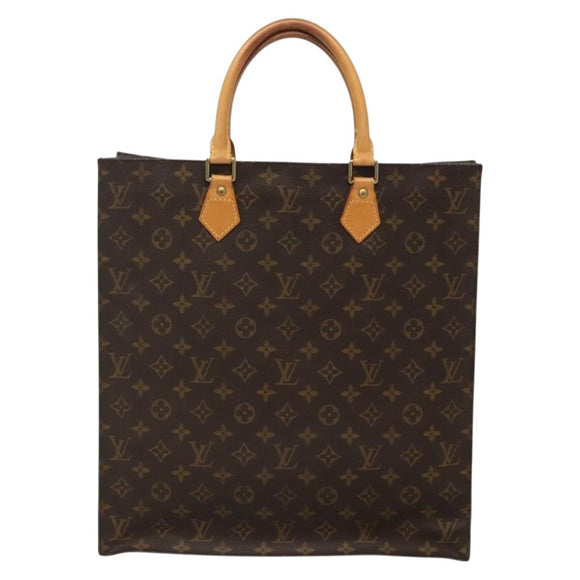 LOUIS VUITTON Monogram Sac Plat Hand Bag M51140 LV Auth 133704