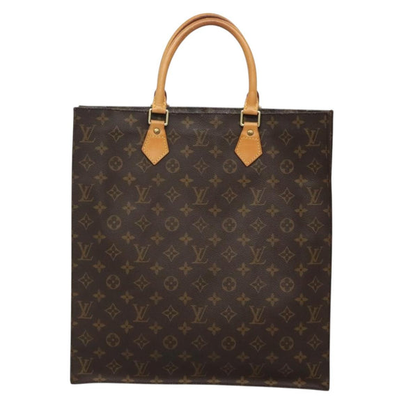 LOUIS VUITTON Monogram Sac Plat Hand Bag M51140 LV Auth 133704