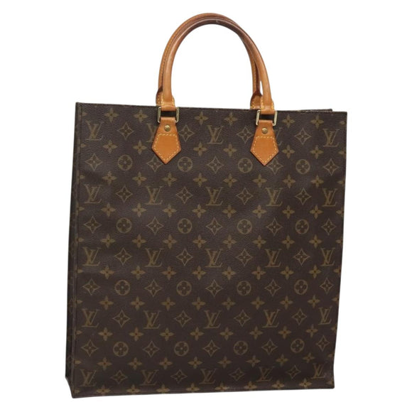 LOUIS VUITTON Monogram Sac Plat Hand Bag M51140 LV Auth 133705