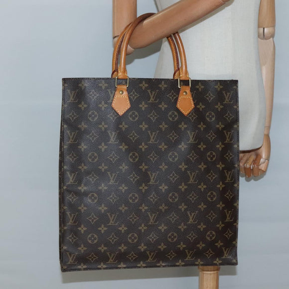 LOUIS VUITTON Monogram Sac Plat Hand Bag M51140 LV Auth 133705