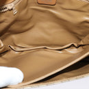 CELINE Macadam Canvas Shoulder Bag PVC Beige Gold Auth 133723-10