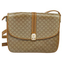 CELINE Macadam Canvas Shoulder Bag PVC Beige Gold Auth 133723-13