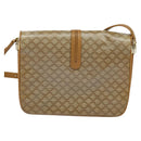 CELINE Macadam Canvas Shoulder Bag PVC Beige Gold Auth 133723-2