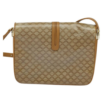 CELINE Macadam Canvas Shoulder Bag PVC Beige Gold Auth 133723 - 0