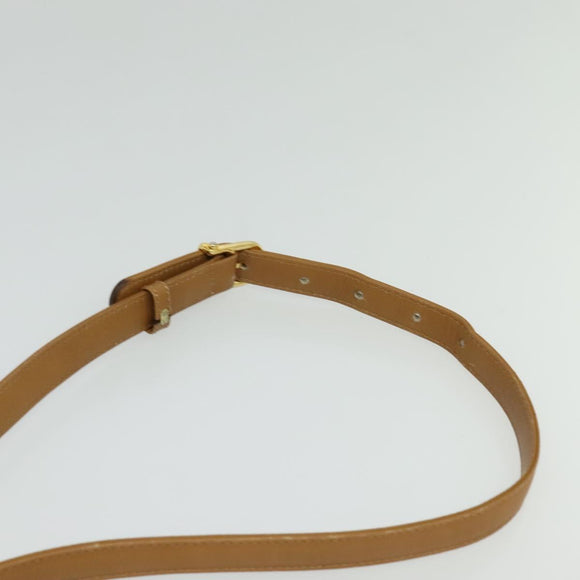 CELINE Macadam Canvas Shoulder Bag PVC Beige Gold Auth 133723