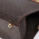 CELINE Macadam Canvas Hand Bag PVC Leather Brown Gold Auth 133724-8