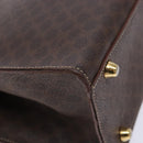 CELINE Macadam Canvas Hand Bag PVC Leather Brown Gold Auth 133724-15