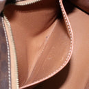 CELINE Macadam Canvas Hand Bag PVC Leather Brown Gold Auth 133724-21