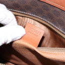 CELINE Macadam Canvas Hand Bag PVC Leather Brown Gold Auth 133724-12
