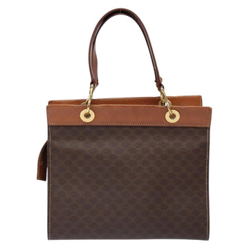 CELINE Macadam Canvas Hand Bag PVC Leather Brown Gold Auth 133724 - 0