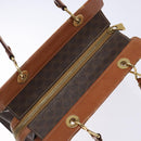 CELINE Macadam Canvas Hand Bag PVC Leather Brown Gold Auth 133724-6
