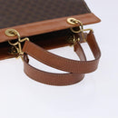 CELINE Macadam Canvas Hand Bag PVC Leather Brown Gold Auth 133724-7