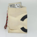 CHANEL Chain Tote Bag No5 Canvas Ivory Silver CC Auth 133727-3