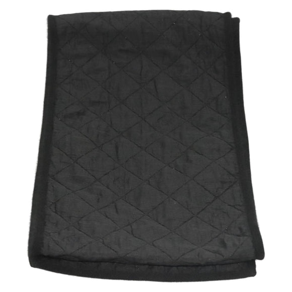 CHANEL Matelasse Scarf Wool Black CC Auth 133729