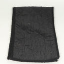 CHANEL Matelasse Scarf Wool Black CC Auth 133729-7