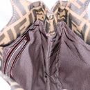 FENDI Zucca Canvas Shoulder Bag Black Brown Silver Auth 133732-21