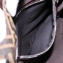 FENDI Zucca Canvas Shoulder Bag Black Brown Silver Auth 133732-11