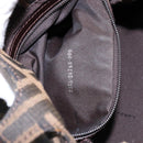 FENDI Zucca Canvas Shoulder Bag Black Brown Silver Auth 133732-12