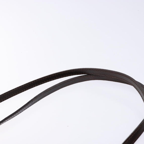 FENDI Zucca Canvas Shoulder Bag Black Brown Silver Auth 133732