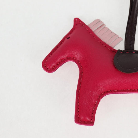 HERMES Rodeo Charm PM Charm Leather Pink Auth 133735